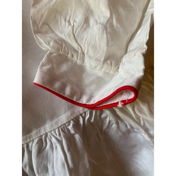 Vintage Diane Von Furstenberg Girls 4T White Long Sleeve Red Ruffle Trim - Picture 6 of 6